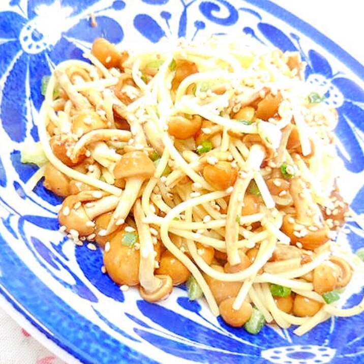 ❤なめこと葱の和風パスタ❤